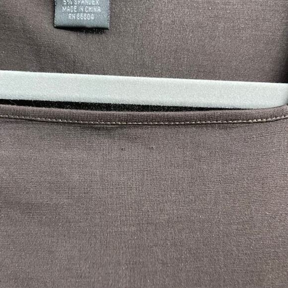 Magaschoni Square Neck Silk 3/4 Sleeve Blouse Brown Casual Minimalist Basic Sz S - Picture 5 of 5